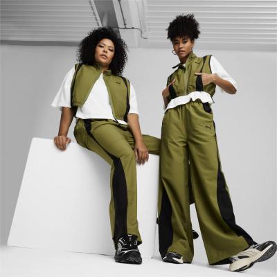 PUMA PUM DARE TO RELAXED PARACHUTE PANTS WV OLIVE GREEN
