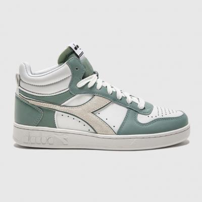 DIADORA DIA MAGIC BASKET DEMI LEATHER WN BIANCO SOSPIRO/VERDE ICEBERG