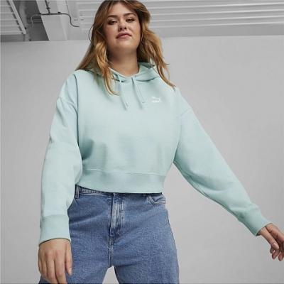 PUMA PUM BETTER CLASSICS CROPPED HOODIE TR TURQUOISE SURF