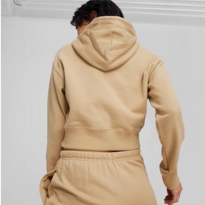 PUMA PUM BETTER CLASSICS CROPPED HOODIE TR OAK BRANCH