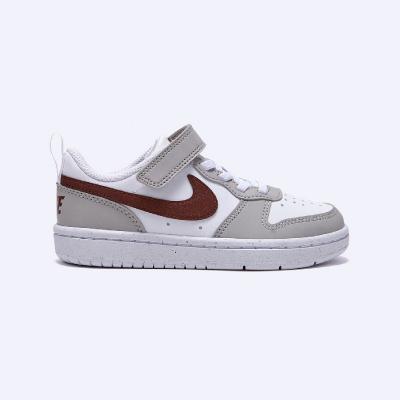 NIKE NIK NIKE COURT BOROUGH LOW RECRAFT WHITE/DARK PONY-LT IRON ORE-WHITE