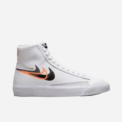 NIKE NIKE BLAZER MID NN GS WHITE/BLACK-BRIGHT MANDARIN-MEDIUM ASH