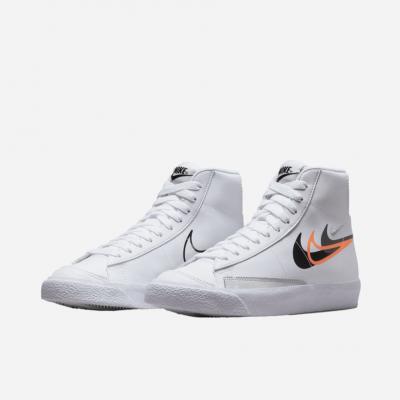 NIKE NIKE BLAZER MID NN GS WHITE/BLACK-BRIGHT MANDARIN-MEDIUM ASH