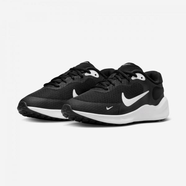 NIKE NIKE REVOLUTION 7 (GS) BLACK/WHITE-WHITE