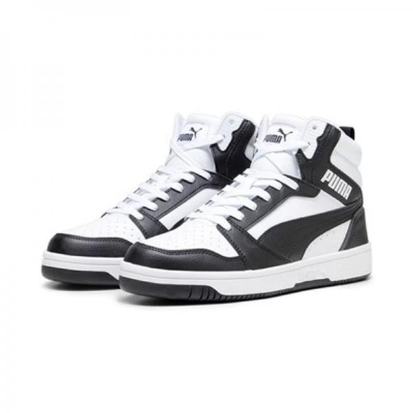 PUMA Rebound v6 White- Black-Shadow Gray- White