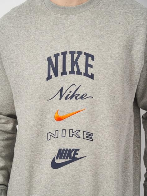 NIKE NIK NIKE CLUB FLEECE DK GREY HEATHER/SAFETY ORANGE