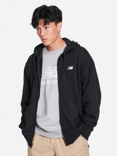 NEW BALANCE NEW SPORT ESSENTIALS LOGO FLEECE FULL ZIP - BLACK