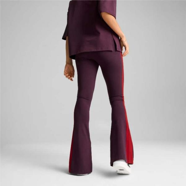 PUMA PUM T7 PLAY.PARIS. FLARED LEGGINGS MIDNIGHT PLUM