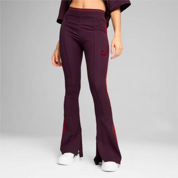 PUMA PUM T7 PLAY.PARIS. FLARED LEGGINGS MIDNIGHT PLUM