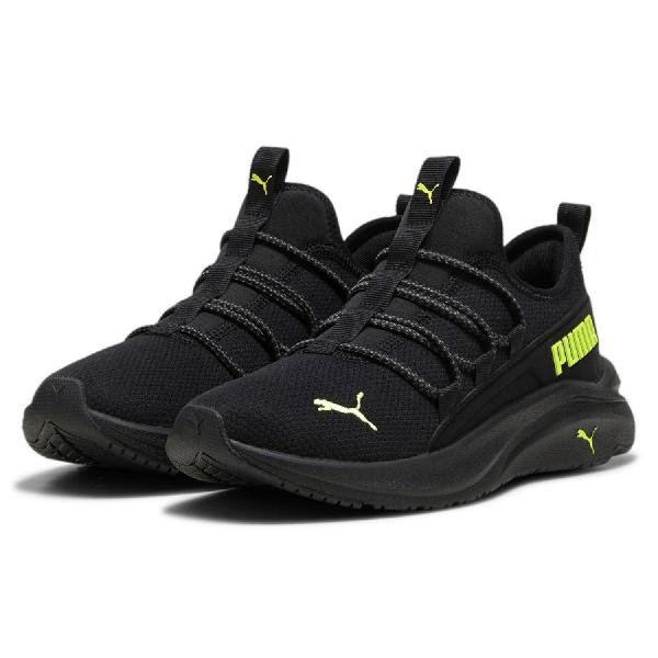 PUMA PUM SOFTRIDE ONE4ALL JR BLACK-LIME POW-COOL DARK GRAY