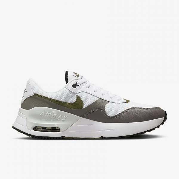 NIKE NIKE AIR MAX SYSTM WHITE/MEDIUM OLIVE-BLACK-FLAT PEWTER