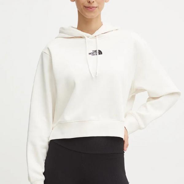 THE NORTH FACE  NTF W ESSENTIAL CROP HOODIE WHITE DUNE