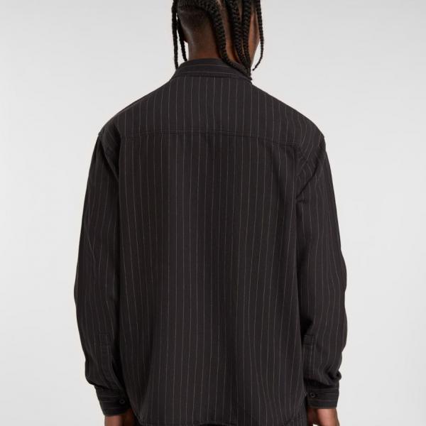 DICKIES SERVICE STRIPE SHIRT LS BLACK