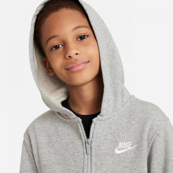 NIKE Nike Club Fleece DK GREY HEATHER/BASE GREY/WHITE