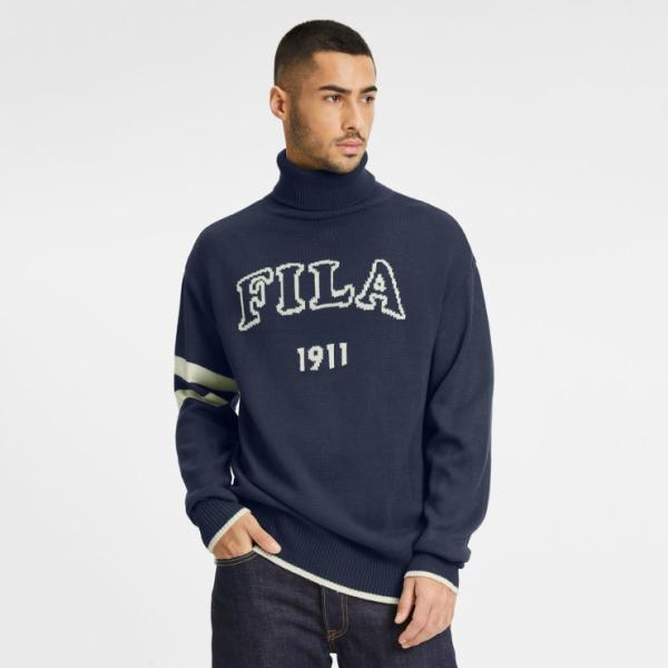 FILA FIL TIRUPATI KNITTED  TURTLE NECK SWEATER BLACK IRIS