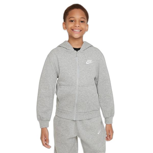 NIKE Nike Club Fleece DK GREY HEATHER/BASE GREY/WHITE