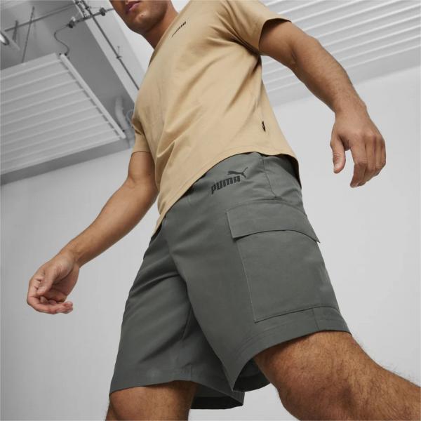 PUMA PUM ESS WOVEN CARGO SHORTS 9'' MINERAL GRAY