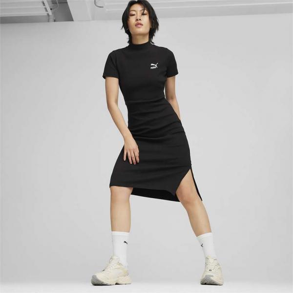 PUMA PUM CLASSICS RIBBED DRESS BLACK