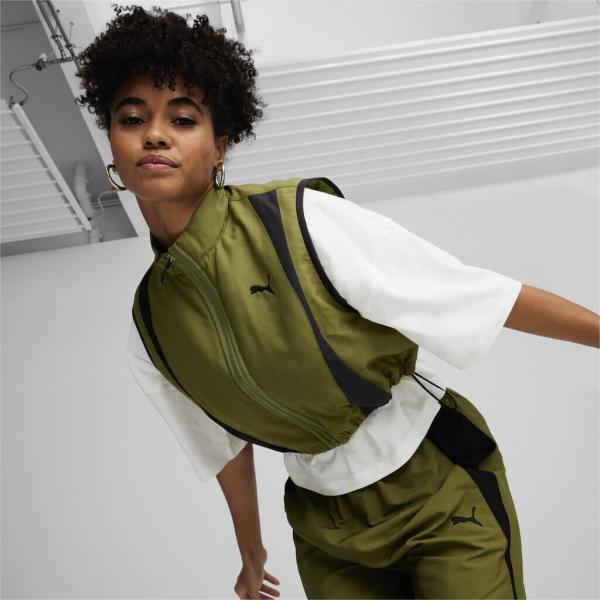 PUMA PUM DARE TO WOVEN VEST OLIVE GREEN