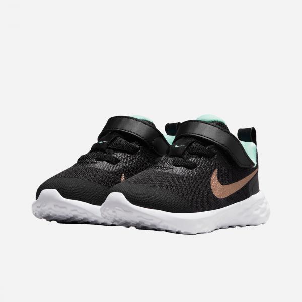 NIKE Nike Revolution 6 BLACK/MTLC RED BRONZE-MINT FOAM