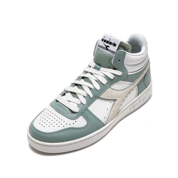 DIADORA DIA MAGIC BASKET DEMI LEATHER WN BIANCO SOSPIRO/VERDE ICEBERG