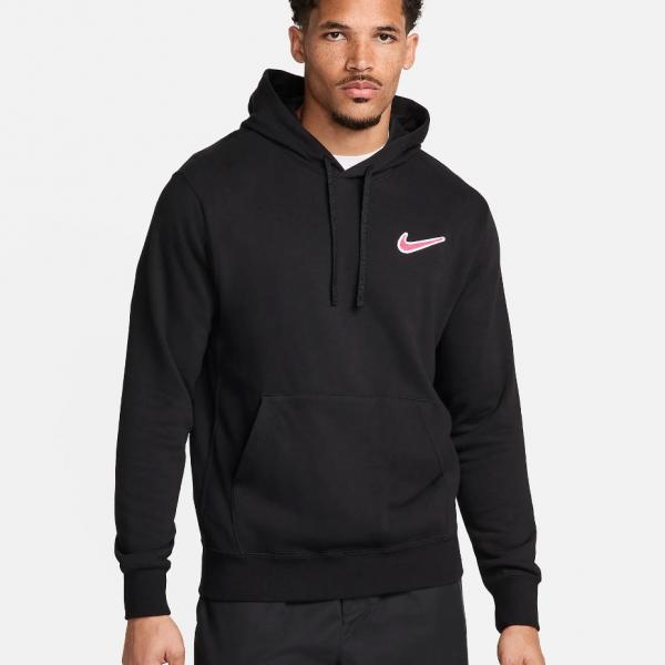 NIKE NIK M NSW PO FT HOODIE XVDAY BLACK/PINKSICLE